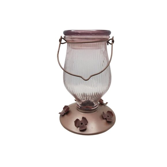 Perky-Pet Glass Hummingbird Feeder With Copper Base & Flower Ports - Picture 1 of 5